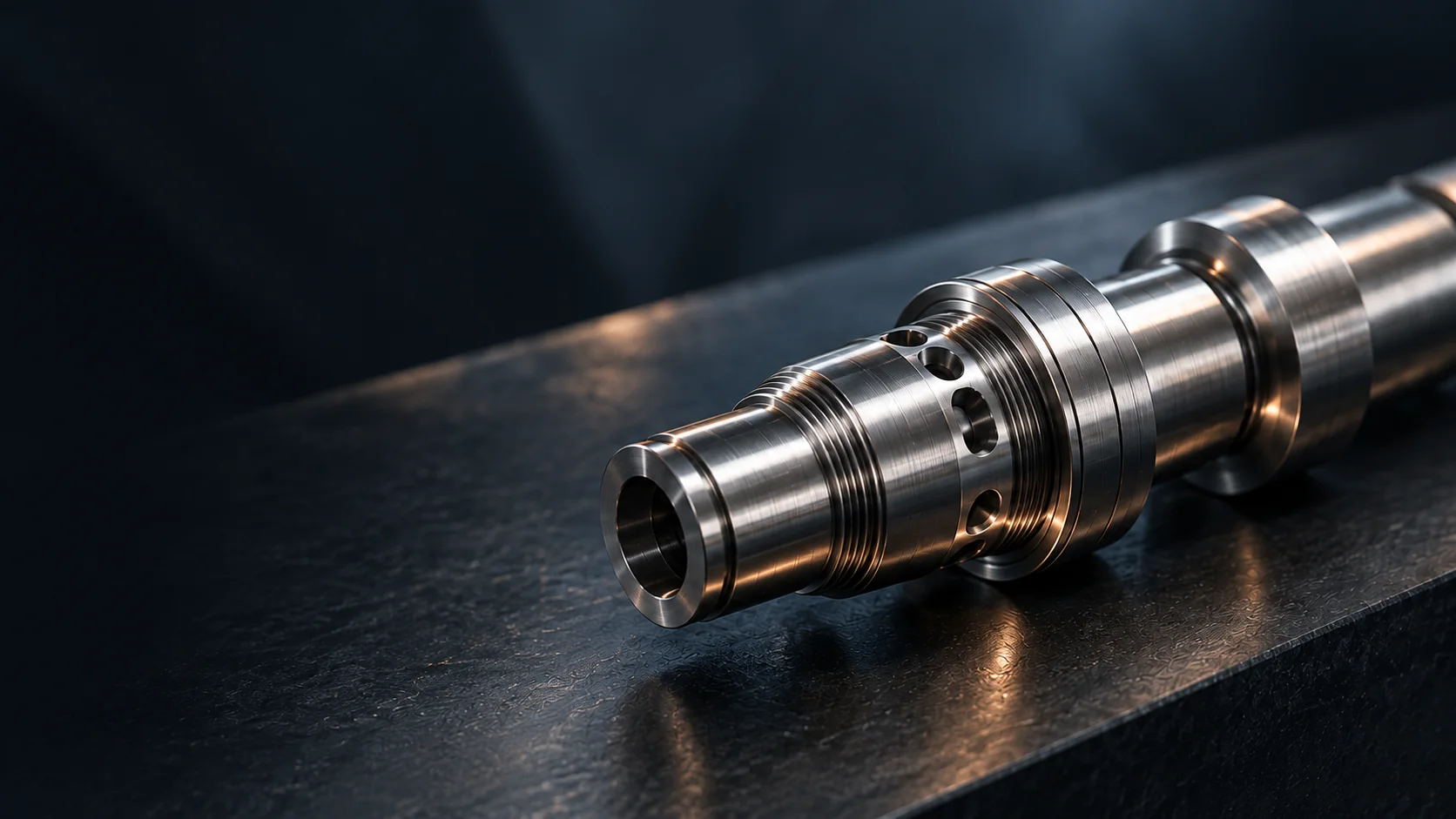 Illustrative precision metal component with machined surfaces