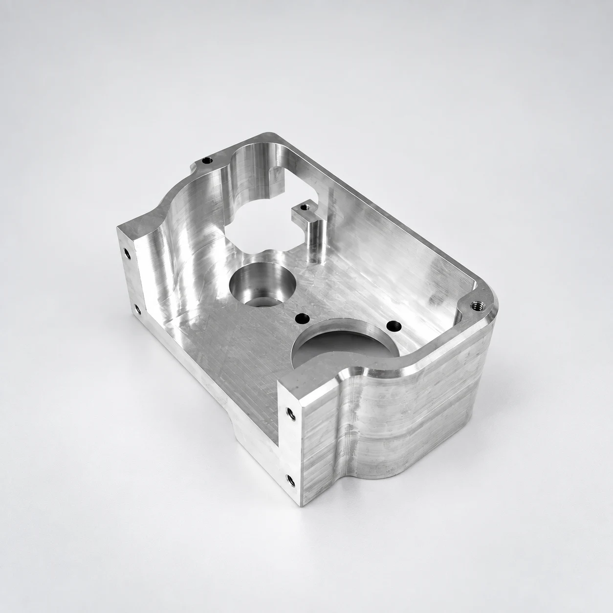 Aluminum positioning block — AI-assisted studio presentation based on the original Chengshuo photograph