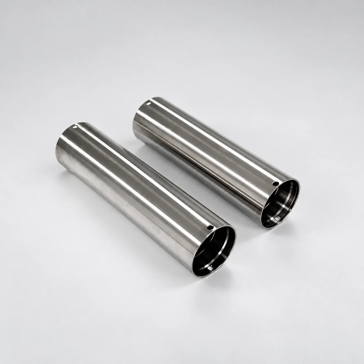 Stainless steel tube components — AI-assisted studio presentation based on the original Chengshuo photograph
