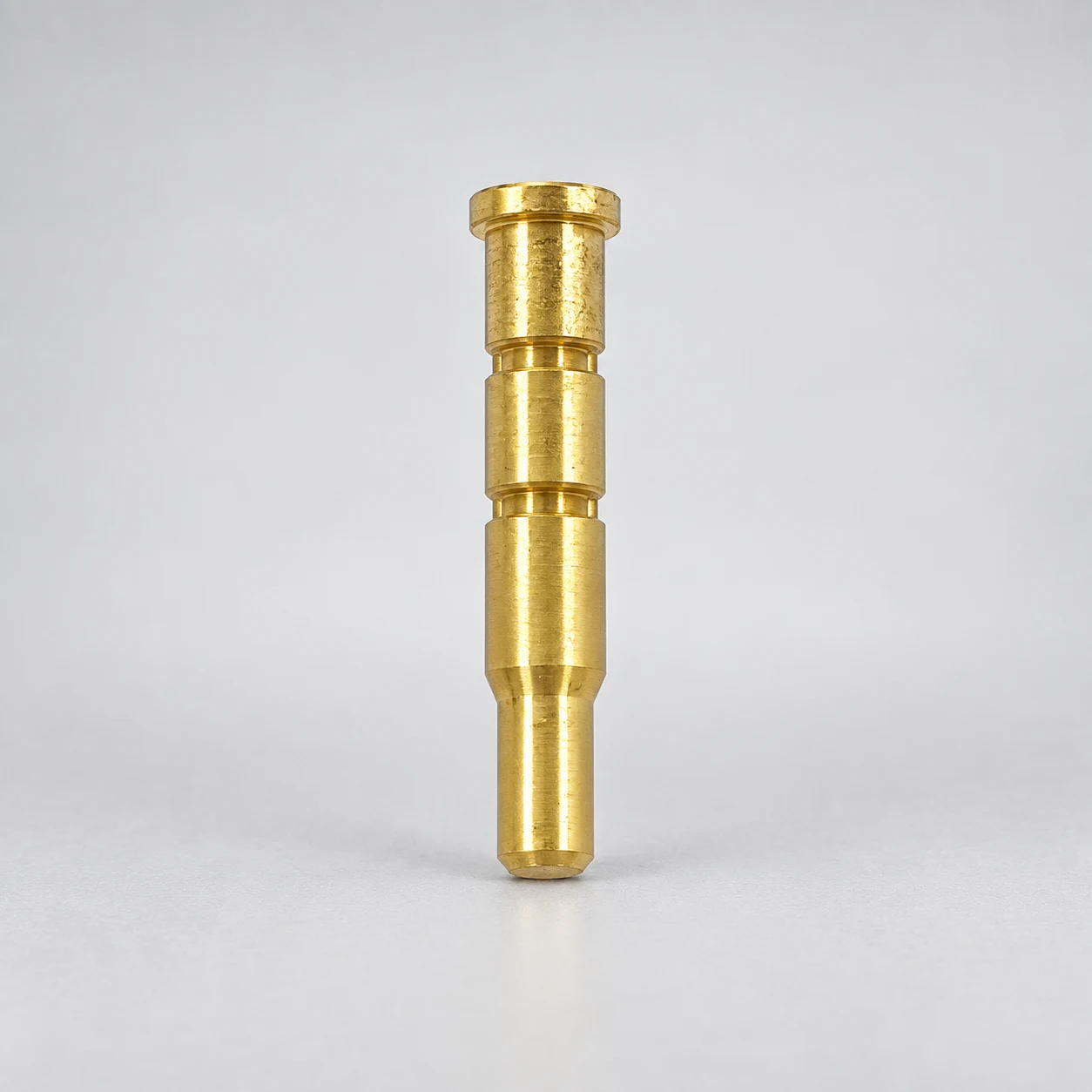 Copper stepped shaft — AI-assisted studio presentation based on the original Chengshuo photograph