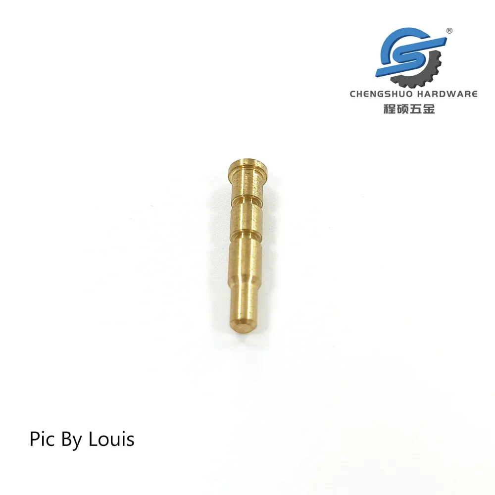 Original Chengshuo copper stepped-shaft reference showing a slender body, end collars and circumferential grooves