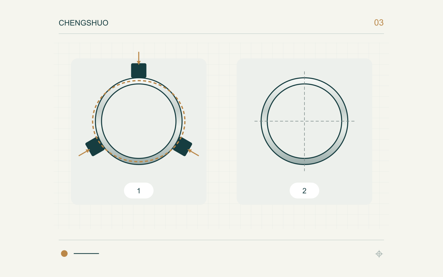 Engineering comparison of a thin-wall tube under three-point clamping and after release; deformation is exaggerated.